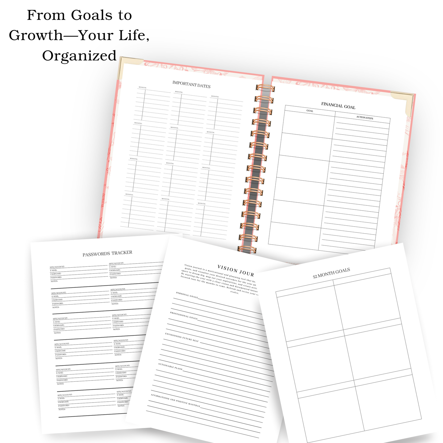 *Pre-Order* Peach Bloom | Undated Weekly Planner – Horizontal & Vertical Layouts