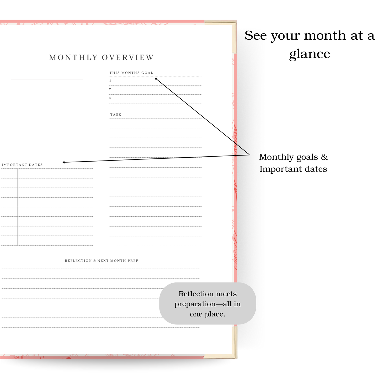 *Pre-Order* Peach Bloom | Undated Weekly Planner – Horizontal & Vertical Layouts