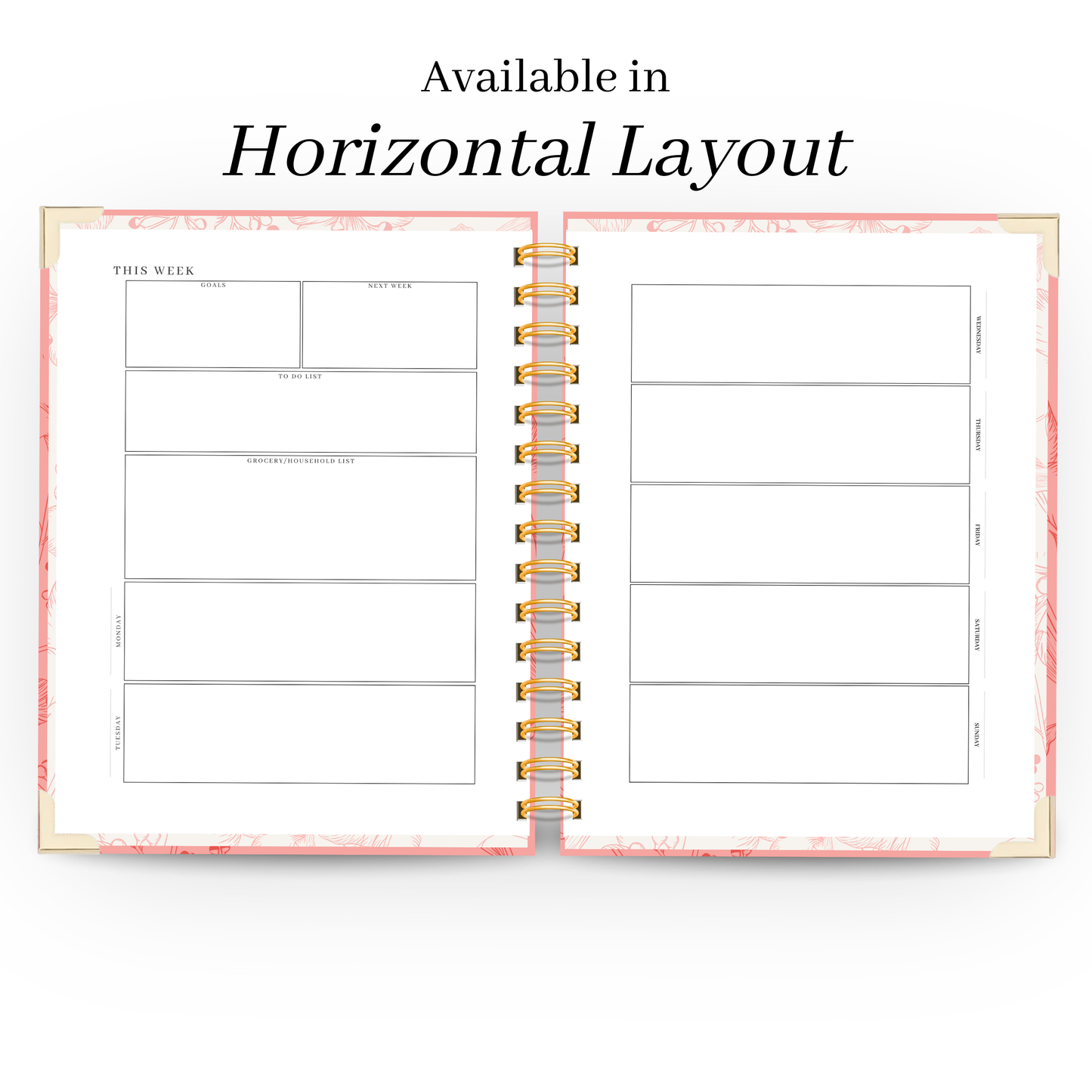 *Pre-Order* Peach Bloom | Undated Weekly Planner – Horizontal & Vertical Layouts