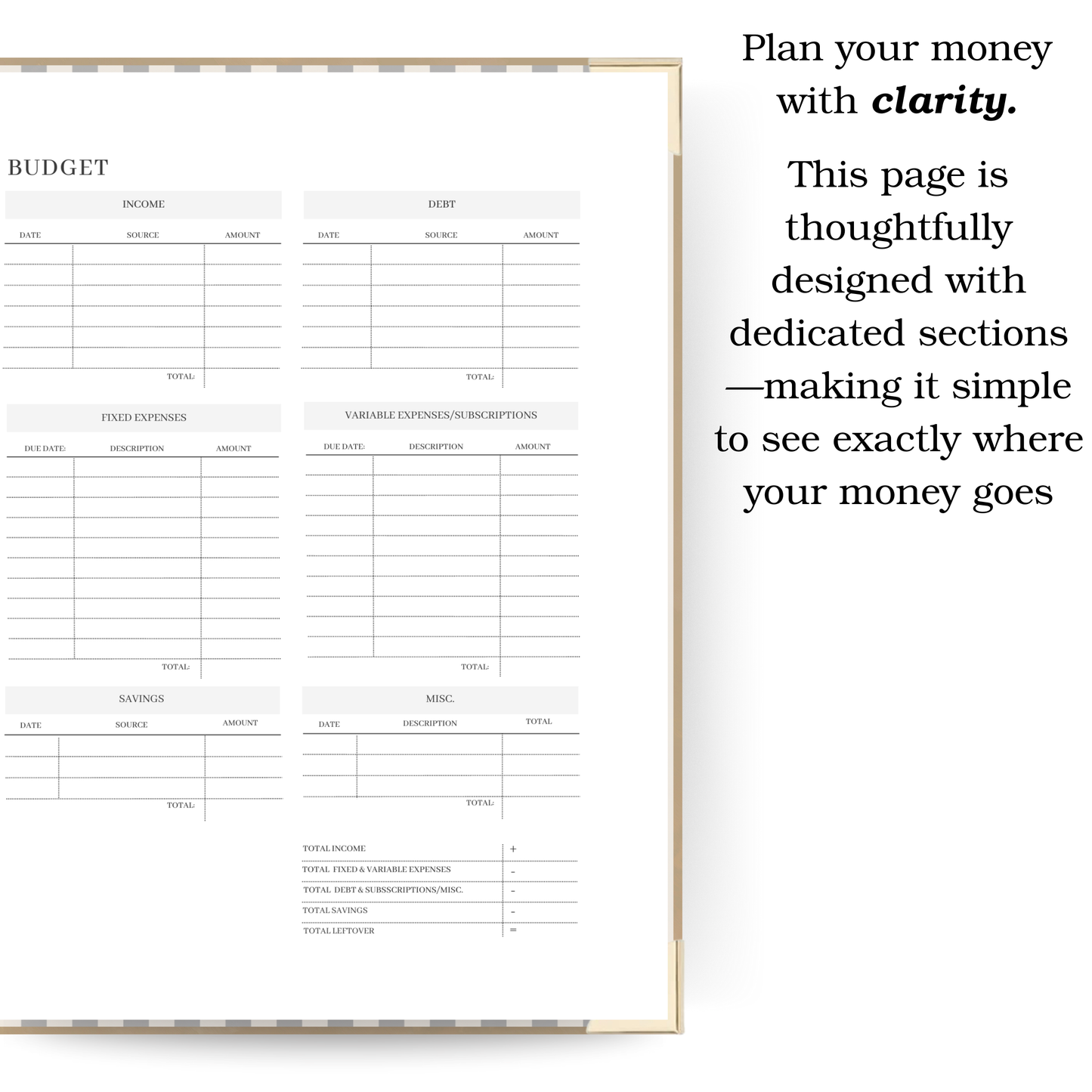 *Pre-Order* Dust | Undated Weekly Planner – Horizontal & Vertical Layouts