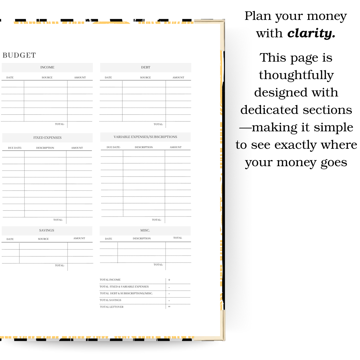 *Pre-Order* Mono | Undated Weekly Planner – Horizontal & Vertical Layouts