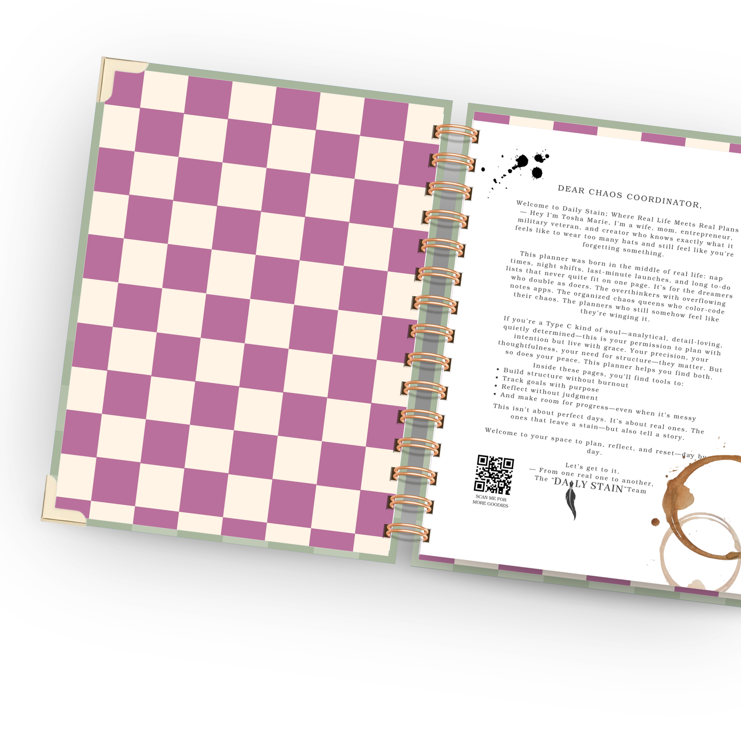 *Pre Order* Mint Check | Undated Weekly Planner – Horizontal & Vertical Layouts