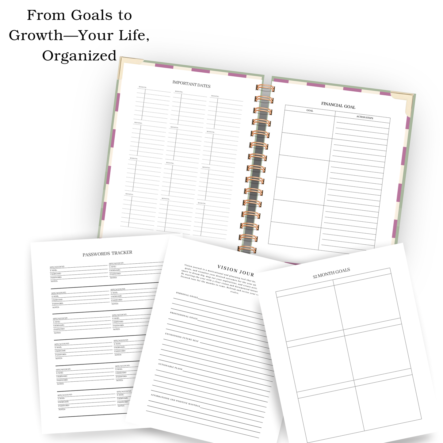 *Pre Order* Mint Check | Undated Weekly Planner – Horizontal & Vertical Layouts