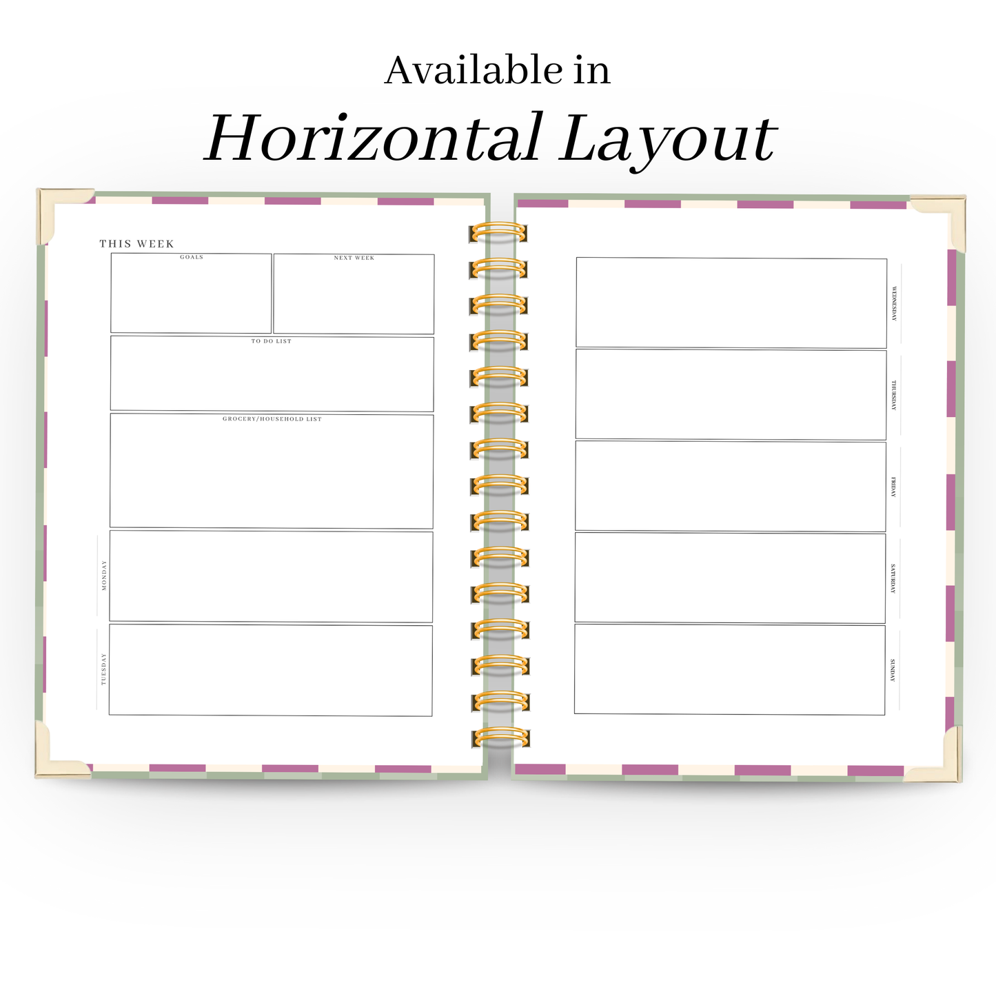 *Pre Order* Mint Check | Undated Weekly Planner – Horizontal & Vertical Layouts