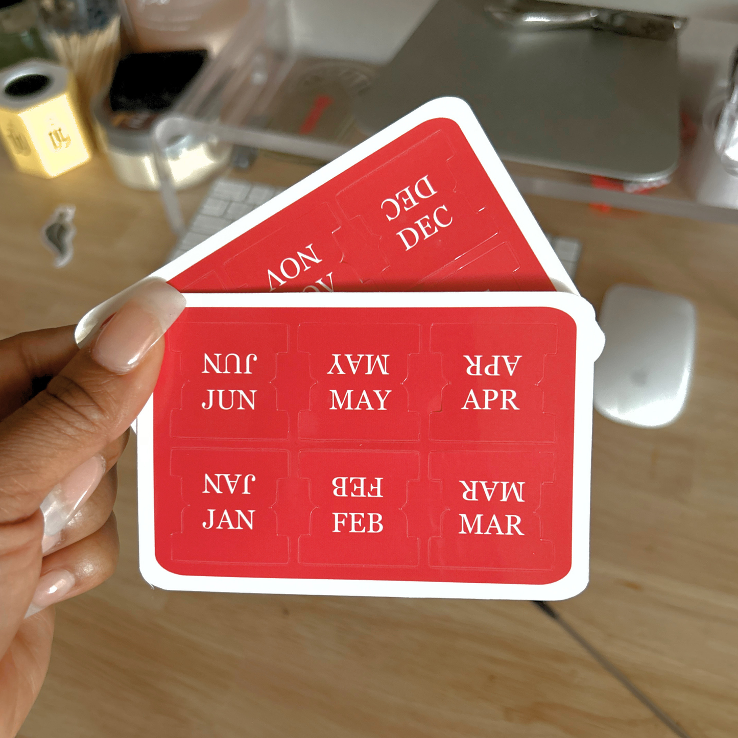 Red Monthly Tab Stickers | Planner Organization Made Easy