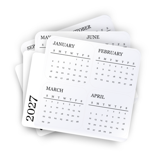 Clear Monthly Planner Stickers – Month Labels Set 2027