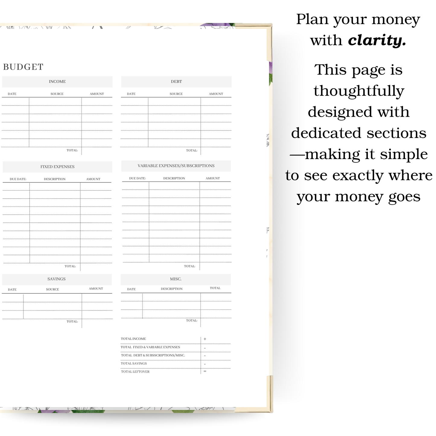 Bottled Legacy | Undated Weekly Planner
