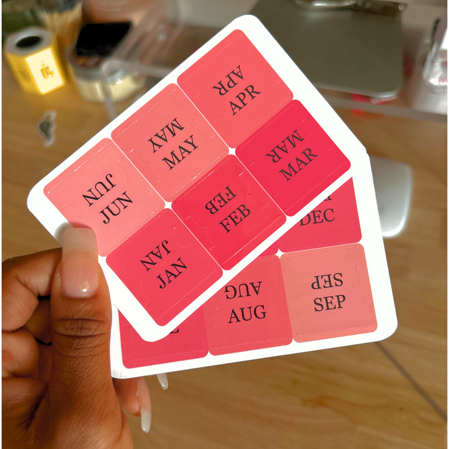 Pink Ombre Monthly Tab Stickers | Planner Organization Made Easy
