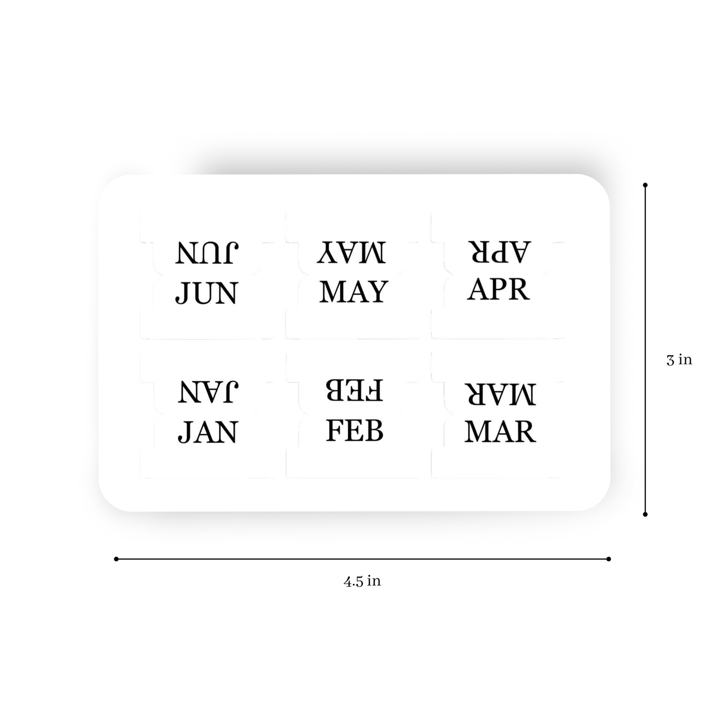 White Monthly Tab Stickers | Planner Organization Made Easy