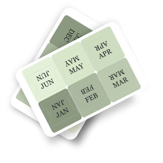 Green Ombre Monthly Tab Stickers | Planner Organization Made Easy