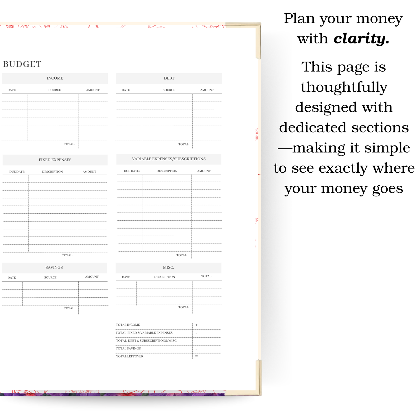 Balanced Force | Undated Weekly Planner