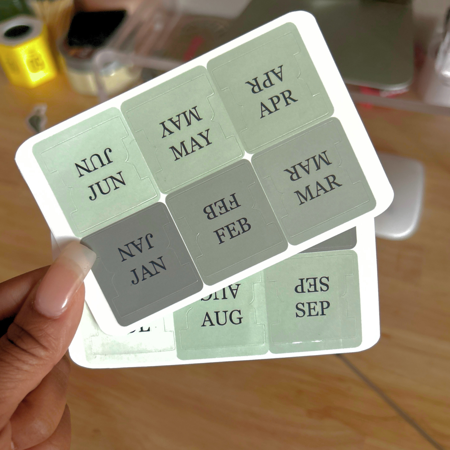 Green Ombre Monthly Tab Stickers | Planner Organization Made Easy
