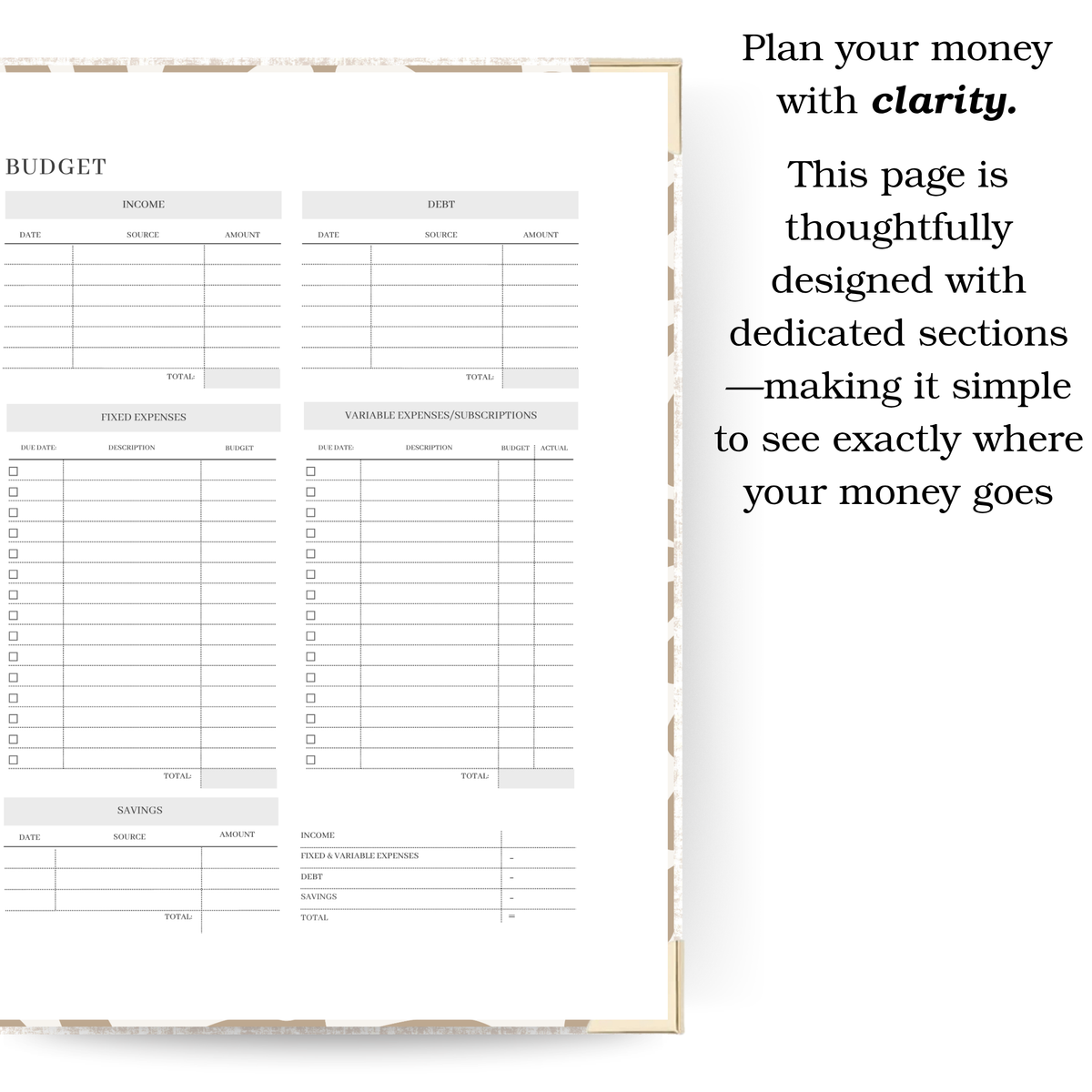 Script | Undated Weekly Planner – Horizontal & Vertical Layouts