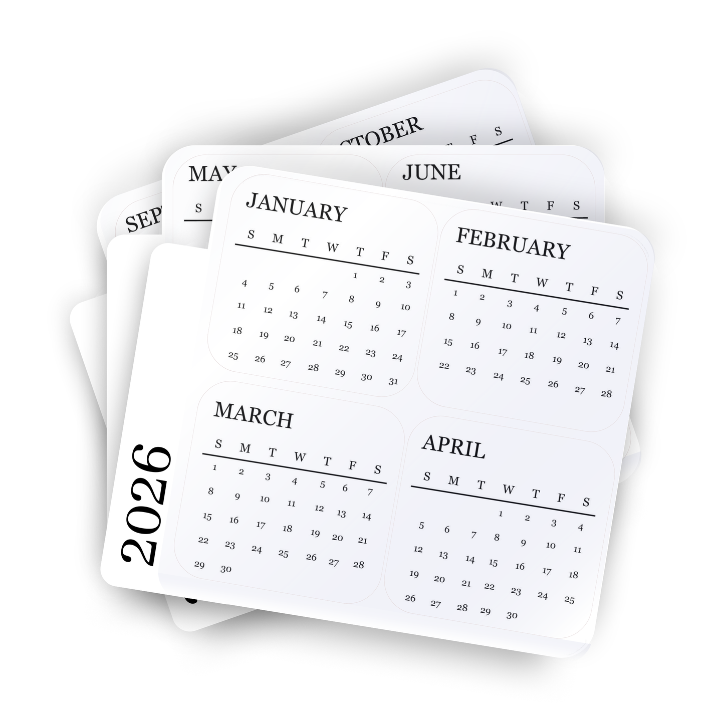 Clear Monthly Planner Stickers – Month Labels Set