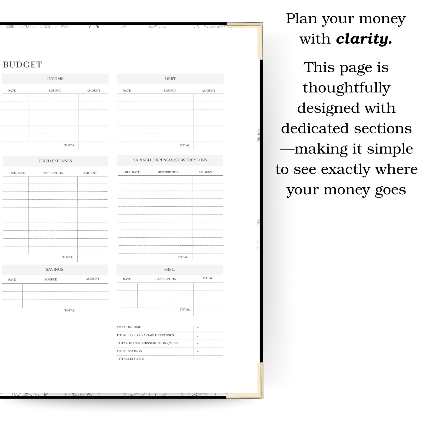 Rooted & Refined | Undated Weekly Planner