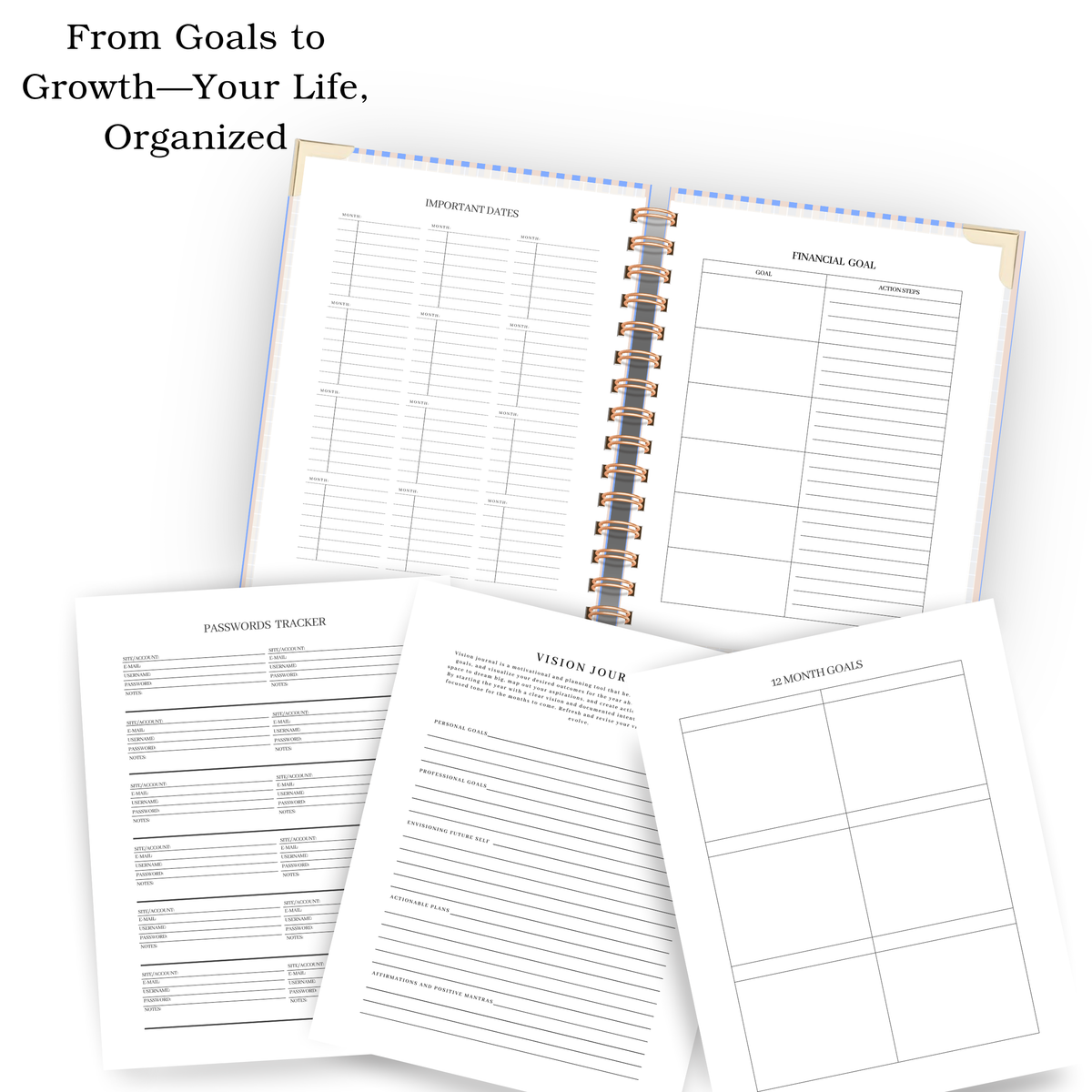 Coastal | Undated Weekly Planner – Horizontal & Vertical Layouts