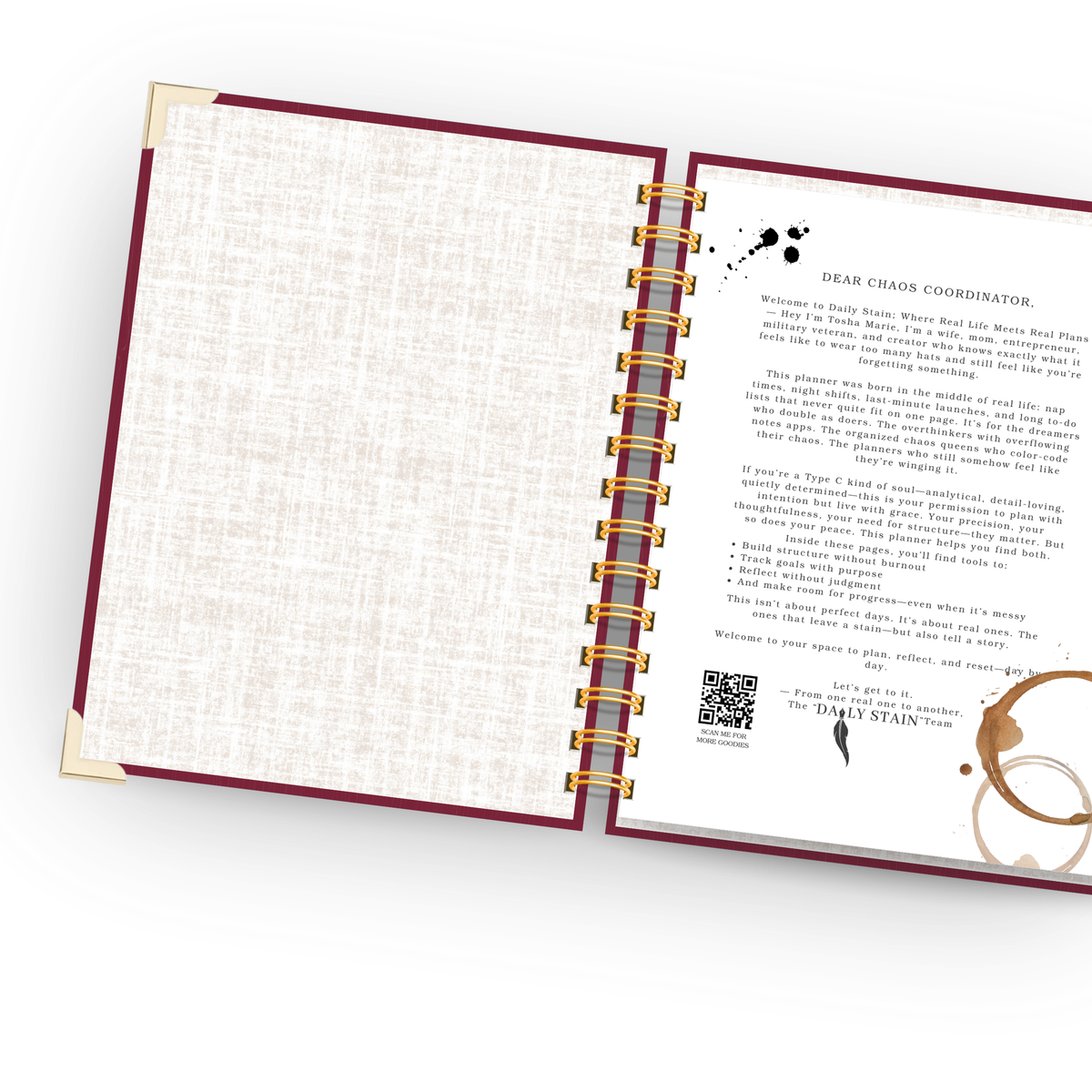 Merlot | Undated Weekly Planner – Horizontal & Vertical Layouts
