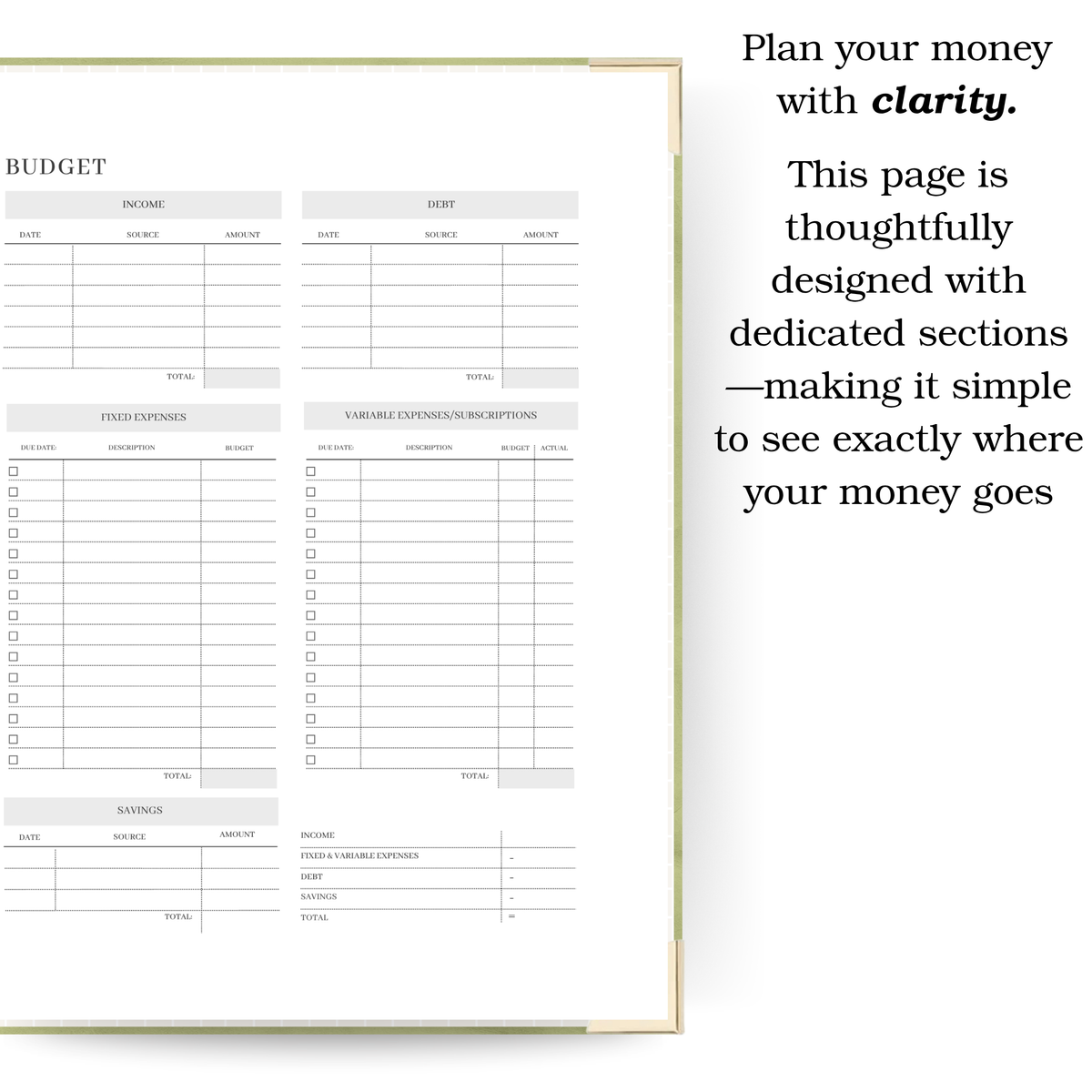 Zest | Undated Weekly Planner – Horizontal & Vertical Layouts