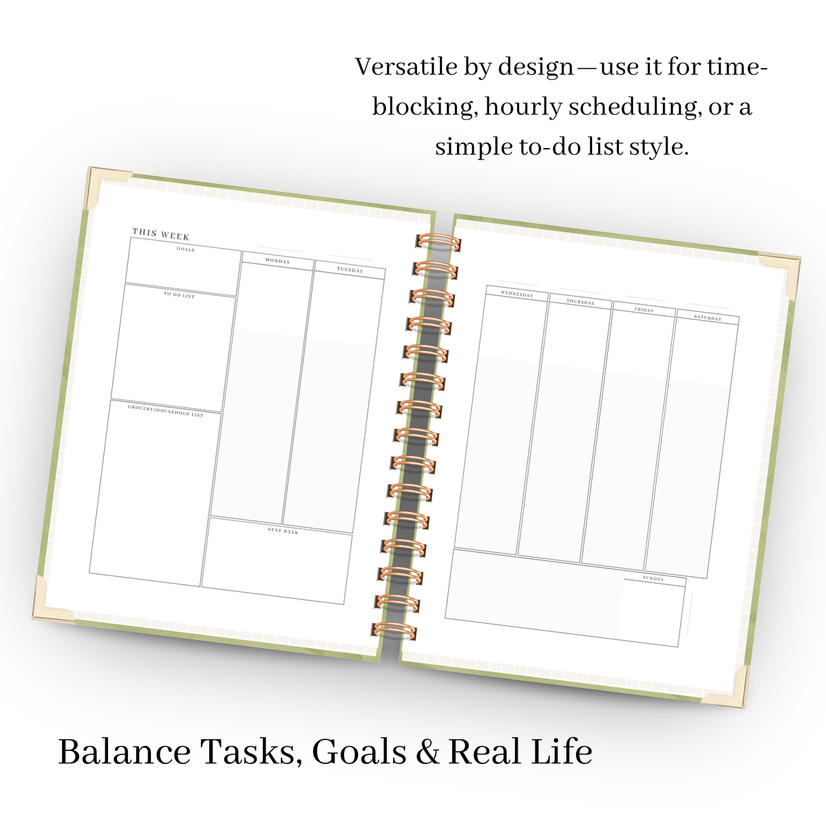 Zest | Undated Weekly Planner – Horizontal & Vertical Layouts