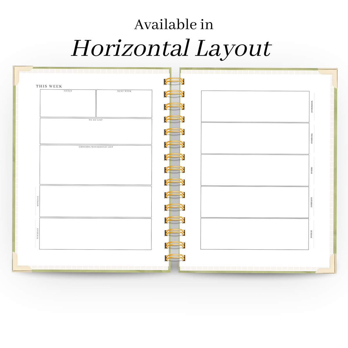 Zest | Undated Weekly Planner – Horizontal & Vertical Layouts