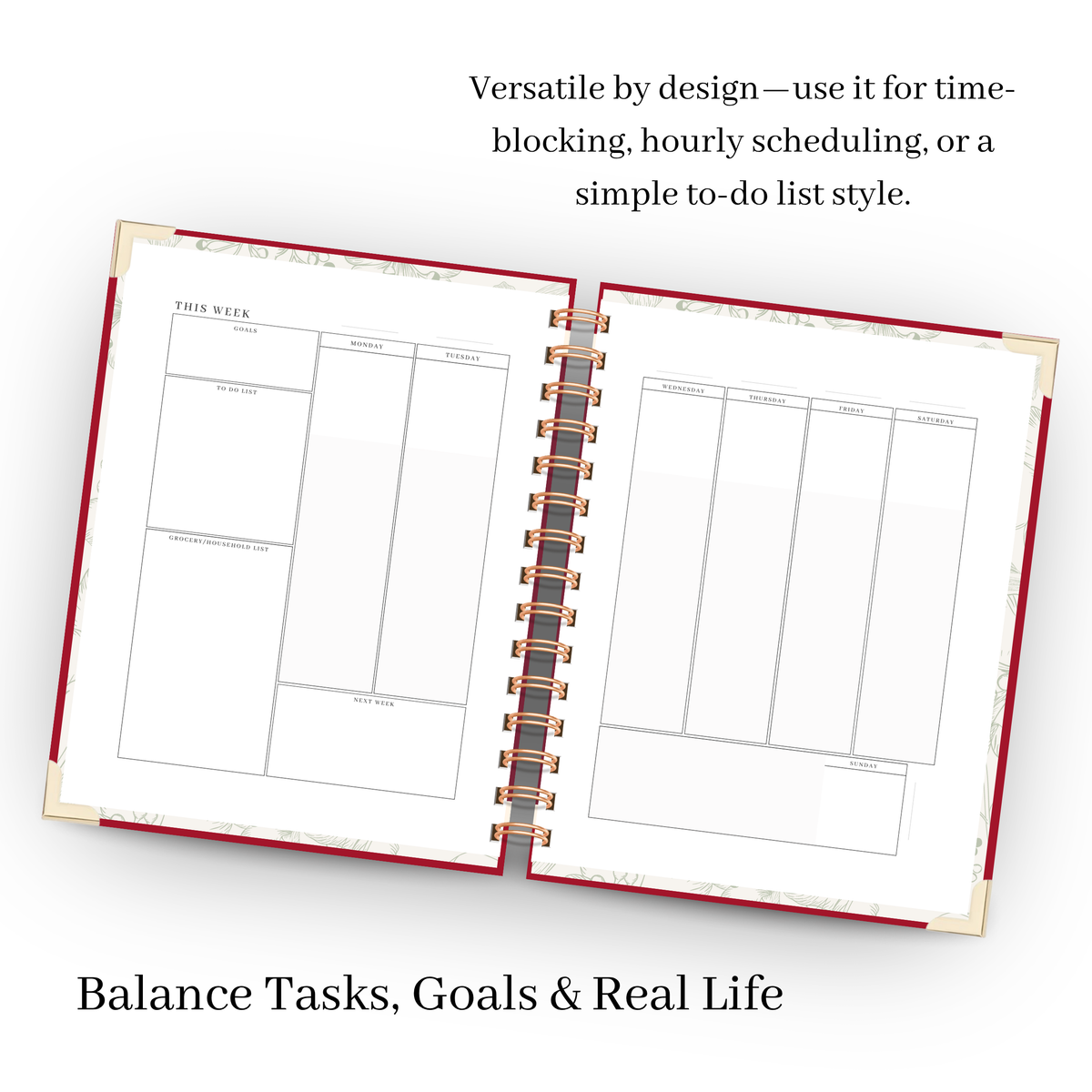 Botanical | Undated Weekly Planner – Horizontal & Vertical Layouts