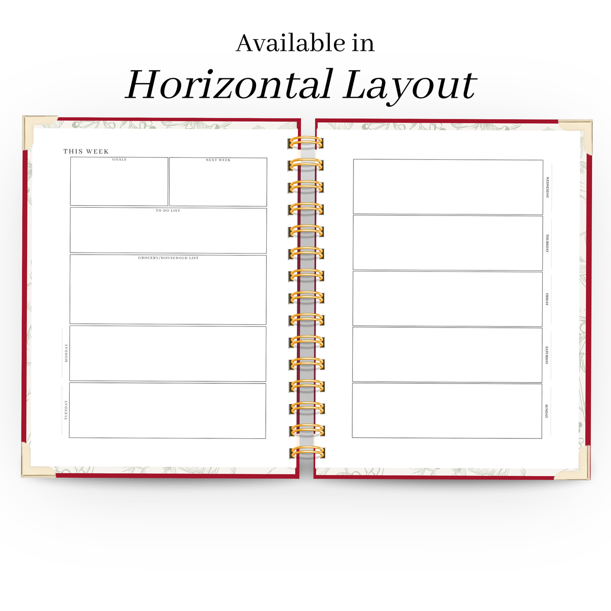 Botanical | Undated Weekly Planner – Horizontal & Vertical Layouts