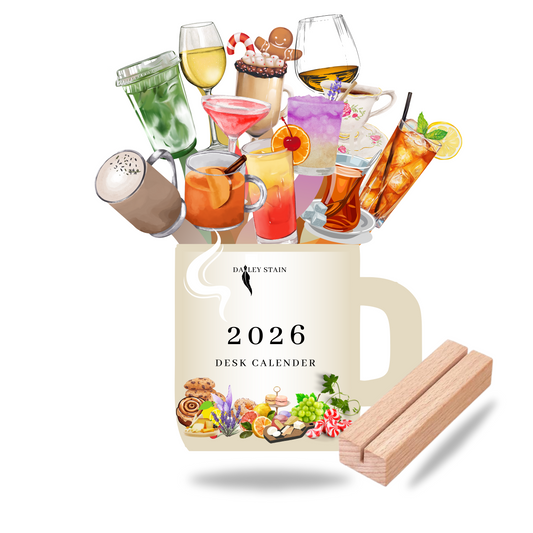 Sip & Seasons | Monthly Drink-Themed Desk Calendar | Fun & Stylish Monthly Cards