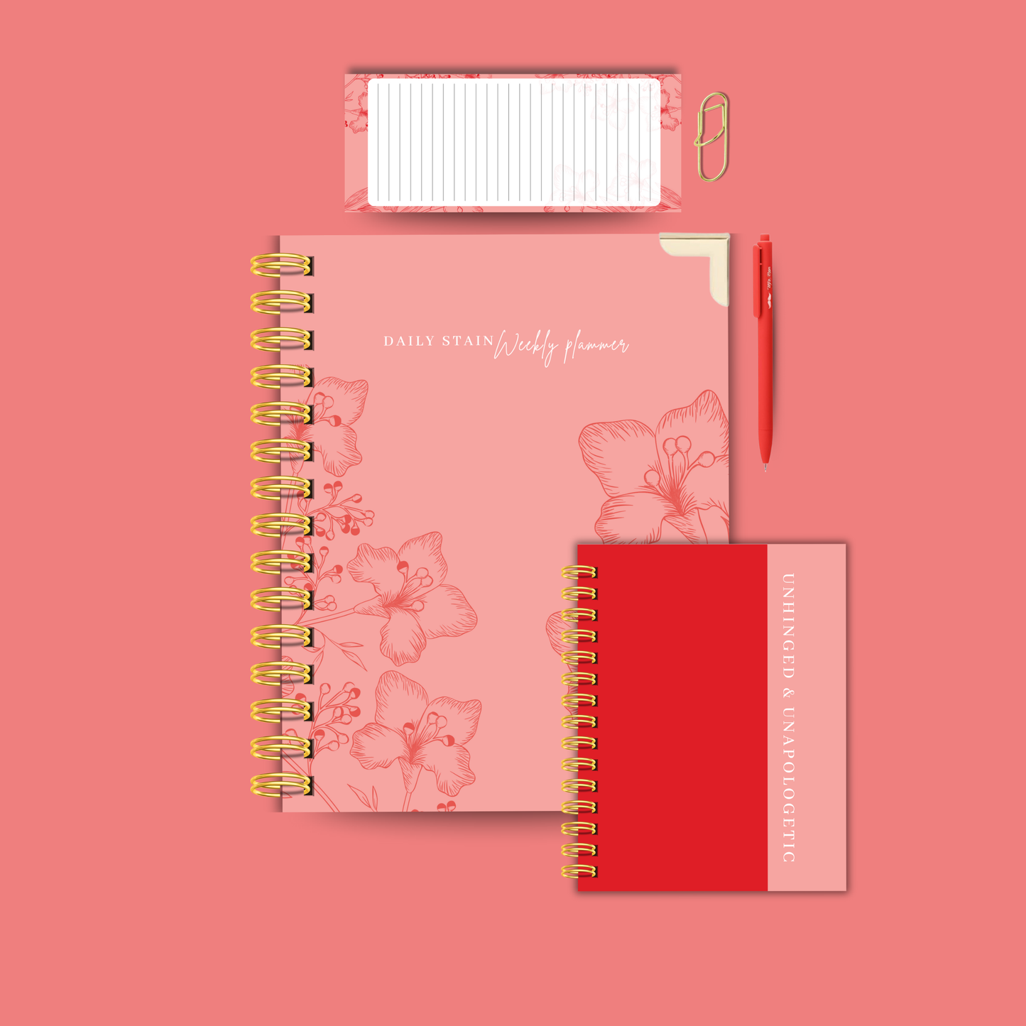 Bloom | Planner Bundle Set – Undated Planner, Notebook, Notepad, Pen & Tabs